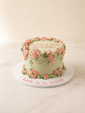 Elegant Floral Anniversary Cake