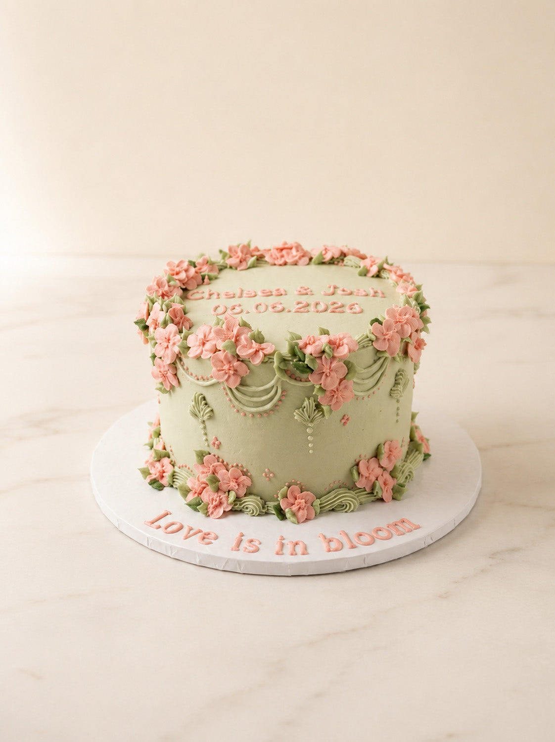 Elegant Floral Anniversary Cake